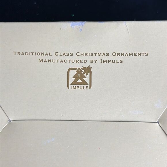 IMPULS Poland Mouth Blown Hand Painted Santa Glass Christmas Ornament in Box - Picture 6 of 6